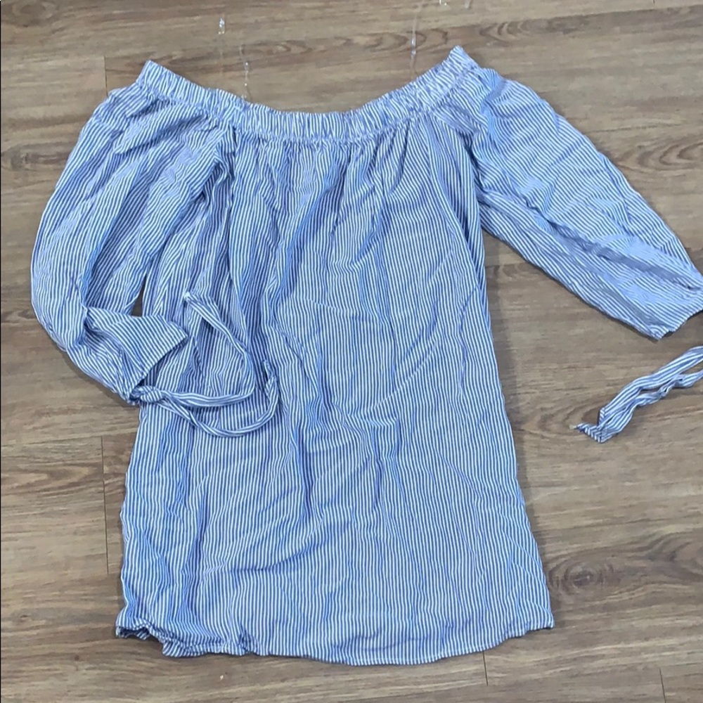 Off the shoulder striped dress